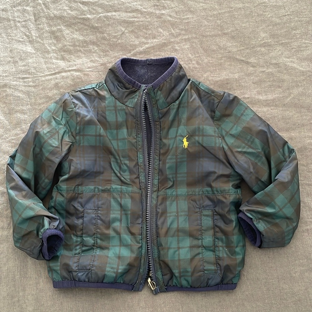 Ralph Lauren reversible jacket age 2 tartan warm boys Scottish kindergarten